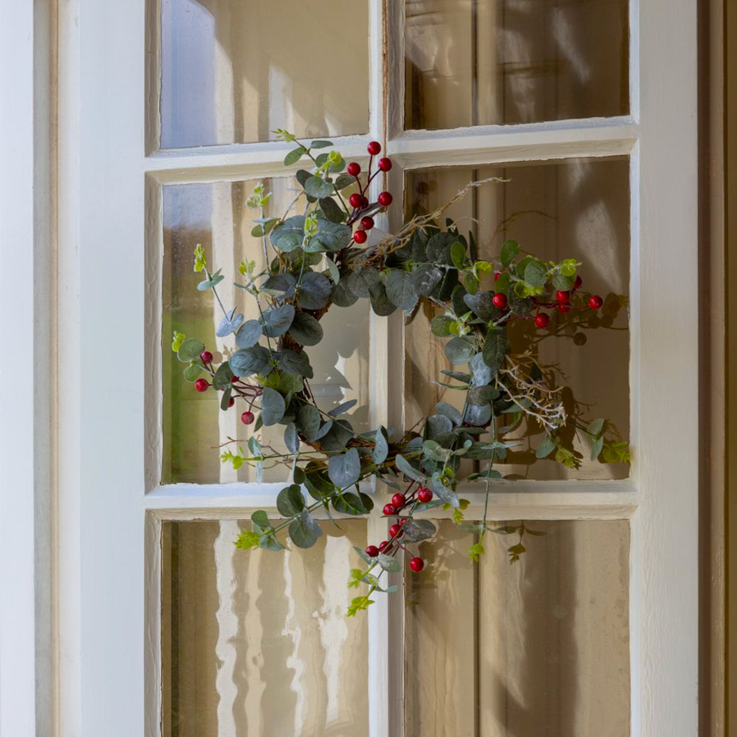 Red Berry & Eucalyptus Wreath