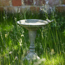 Load image into Gallery viewer, Aged Metal Green Bird Bath and Feeder
