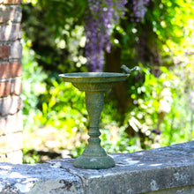 Load image into Gallery viewer, Aged Metal Green Bird Bath and Feeder
