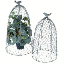 Load image into Gallery viewer, Set of Two Decorative Metal Wire Bird Cloches
